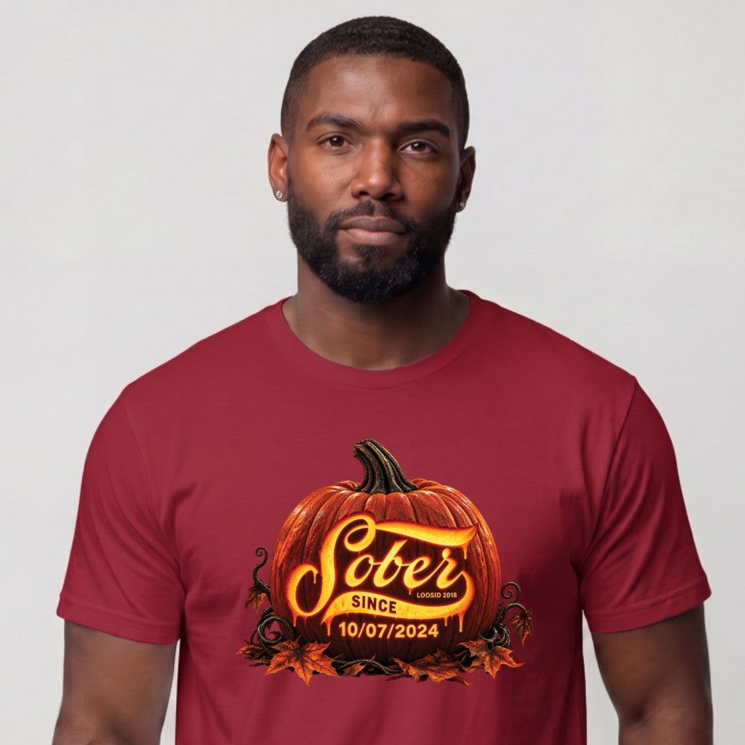 Sober T Shirt | Men's Sober Since Pumpkin