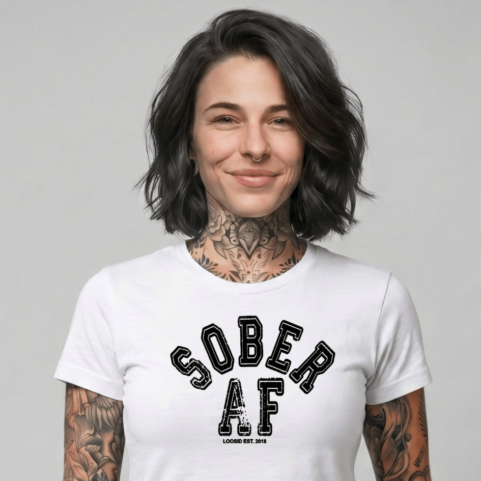 Sober T Shirt | Women's Sober AF Collegiate