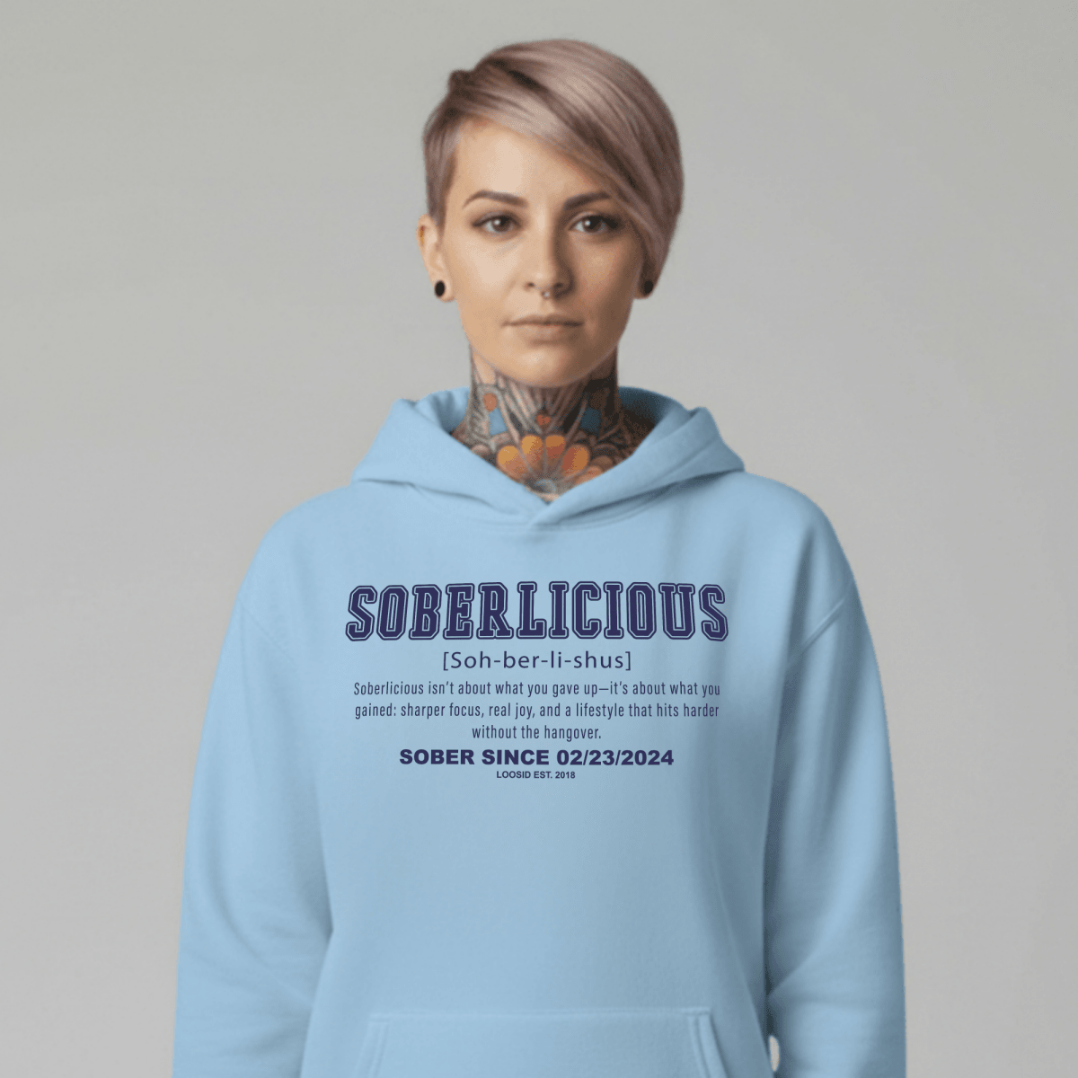 Women's Soberlicious Definition Hoodie w/ Custom Sobriety Date