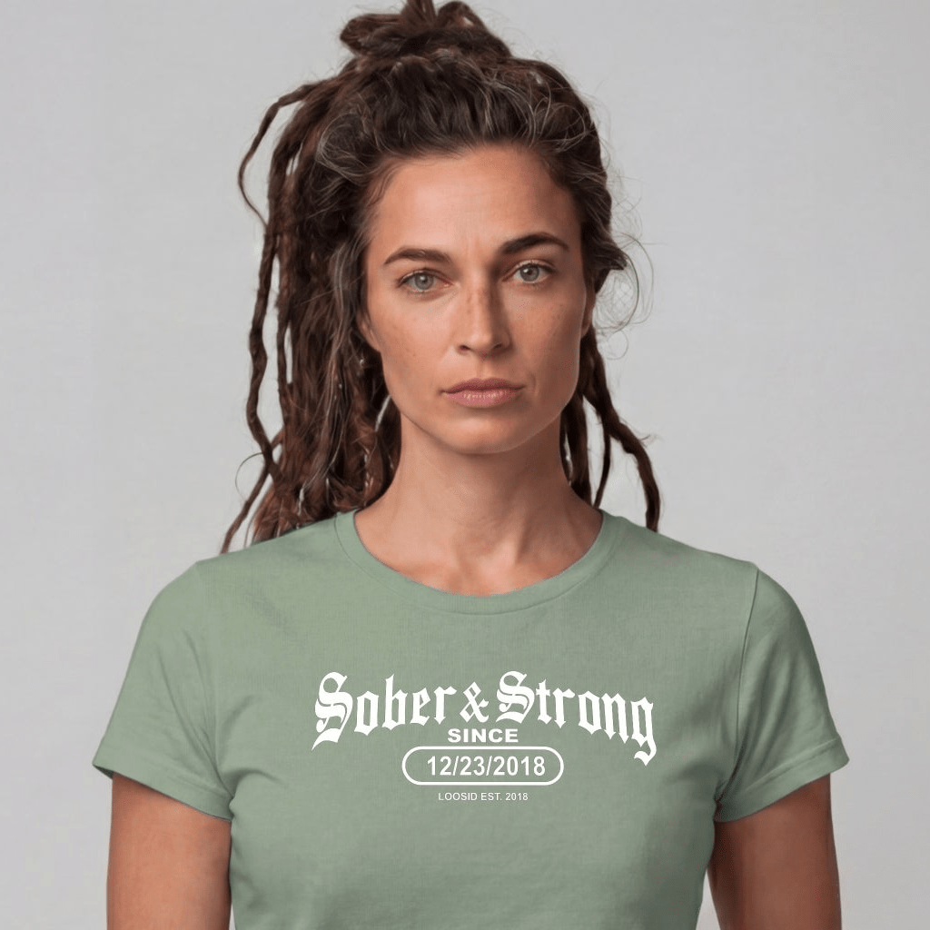 Sober T Shirt | Women's Old School Sober & Strong Tee