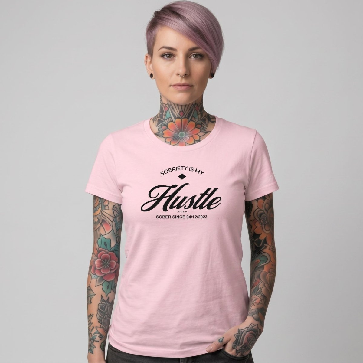 Sober T Shirt | Women's Sobriety is My Hustle Tee