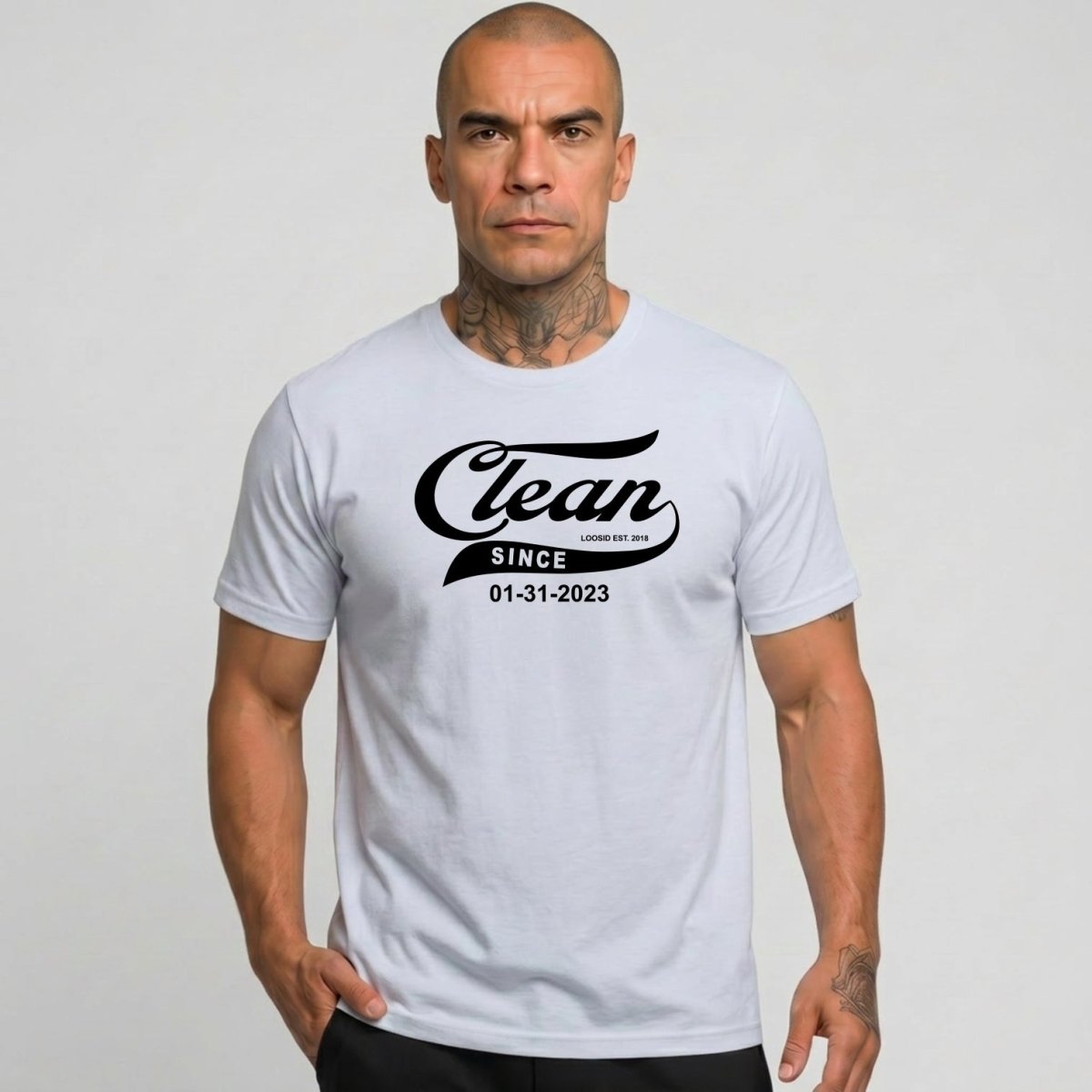 Clean Since Tee with Personalized Sobriety Date | Sober T Shirt