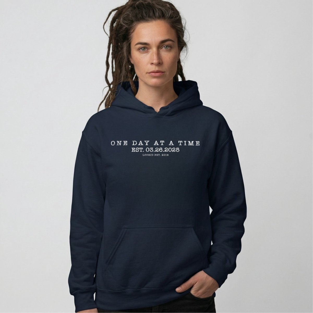 One Day At a Time Recovery Hoodie close-up view (view 22)