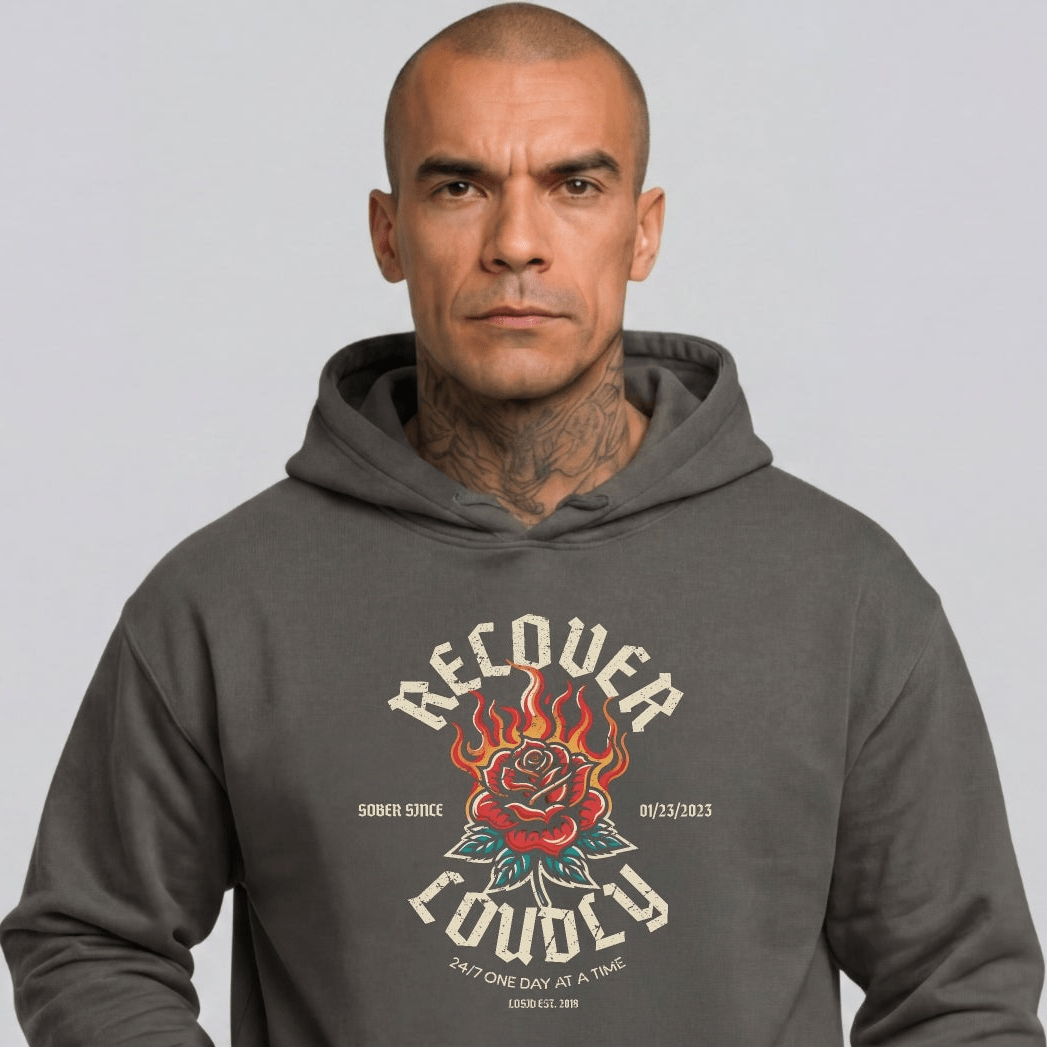 Recovery Hoodie | Recover Loudly Custom Sobriety Date Hoodie