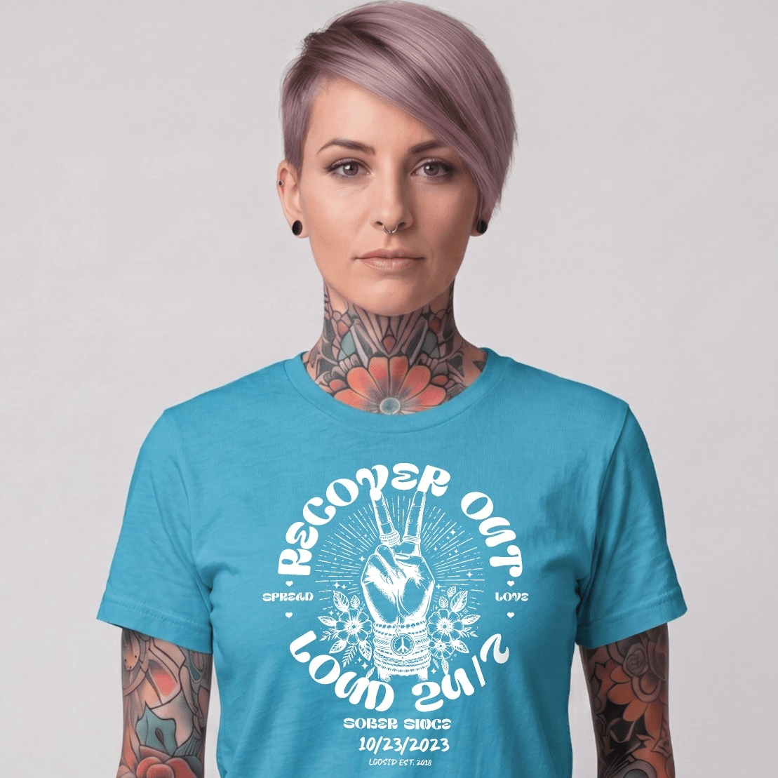 Recover Out Loud Women's Personalized Sober T Shirt