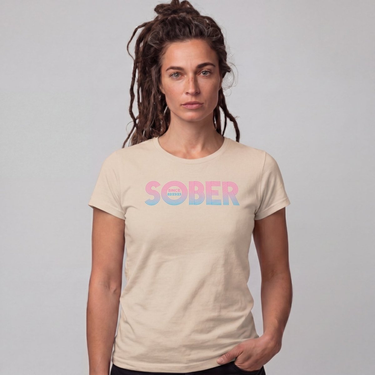 Sober T Shirt | Women's Retro Sober Since Tee