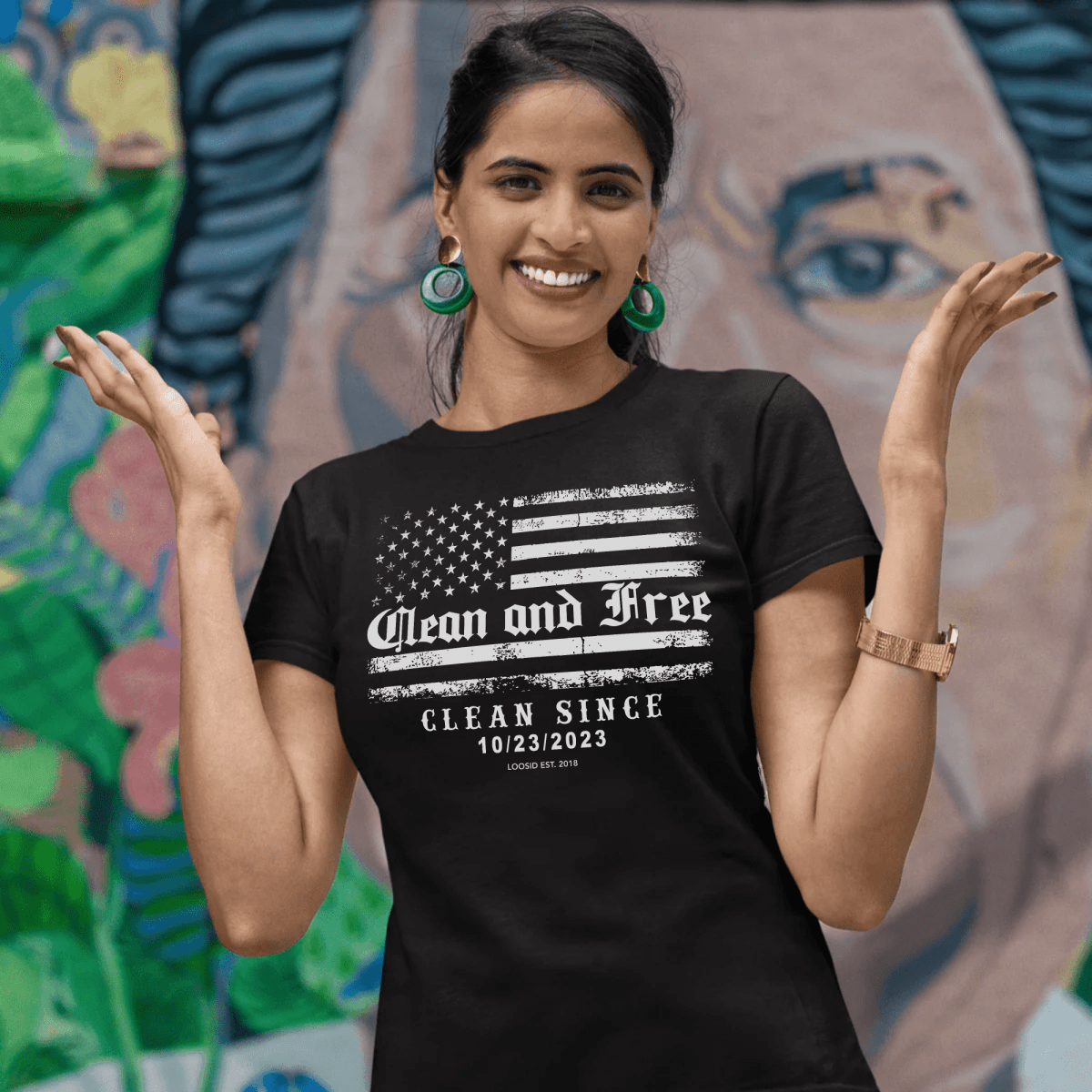 Clean and Free T-shirt with Custom Recovery Date