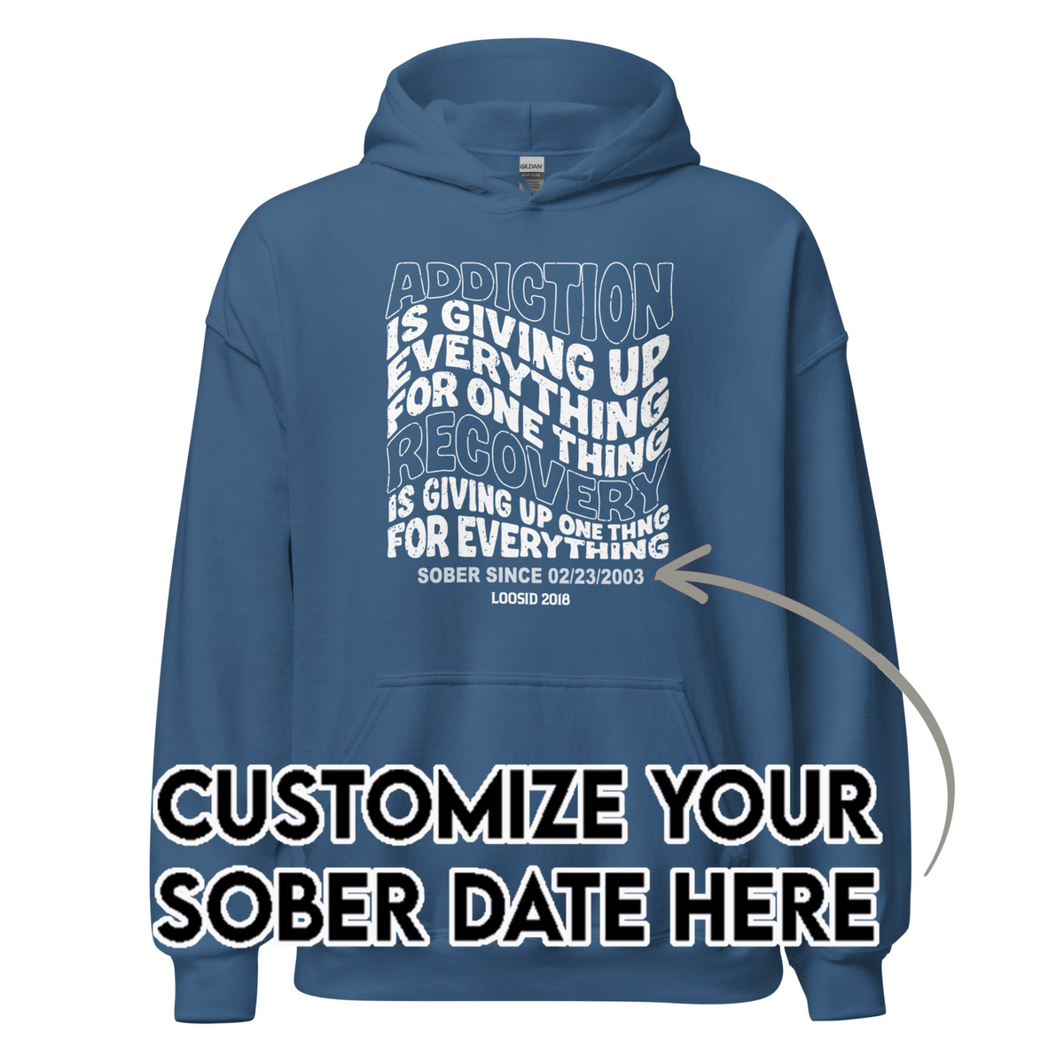 Recovery Hoodie | Men's Addiction is Giving up