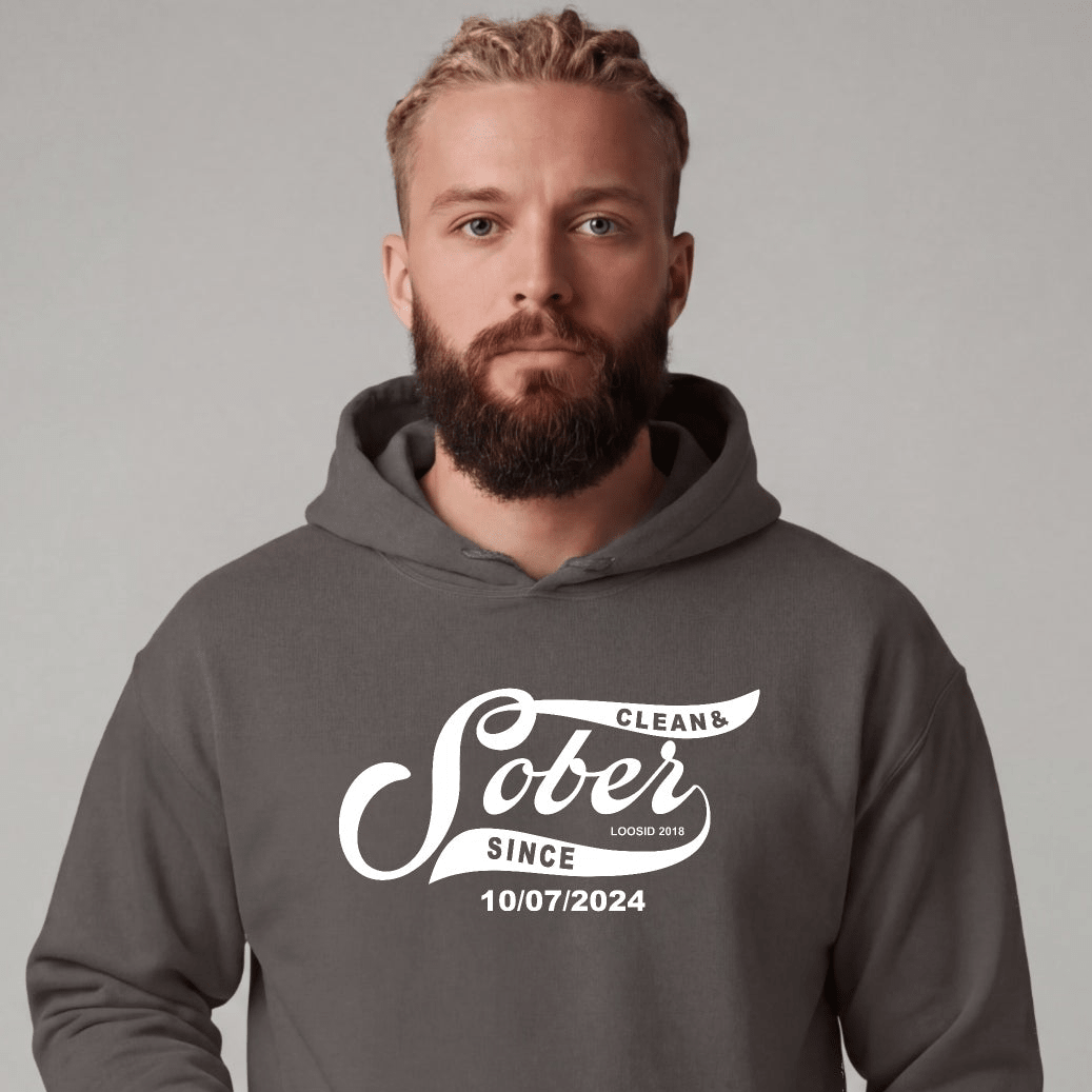 Recovery Hoodie | Sober Since Men's Hoodie with Custom Sobriety Date