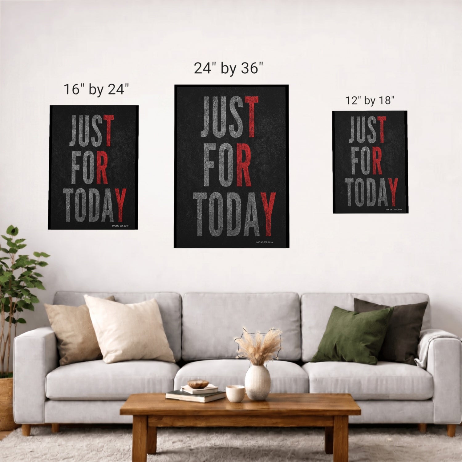 Sobriety Art | Just For Today Canvas Wall Art
