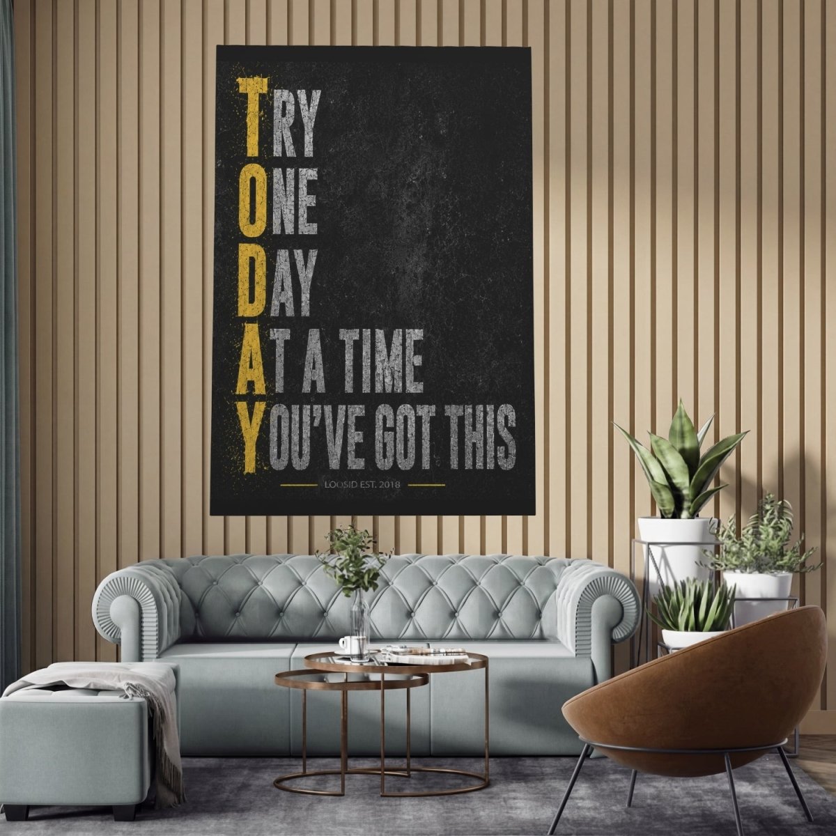 Sobriety Art | Try One Day At A Time Canvas Wall Art