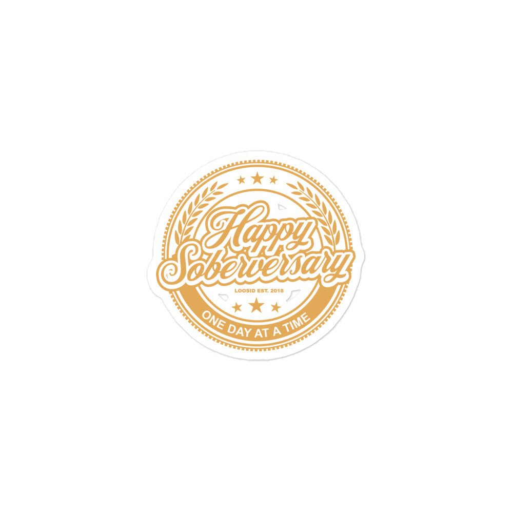 Happy Soberversary Sober Sticker flat lay styled image (view 3)
