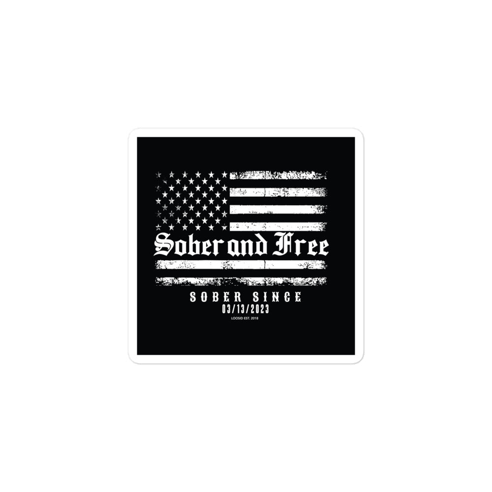 Sober and Free Stickers Sober Sticker flat lay styled image (view 3)