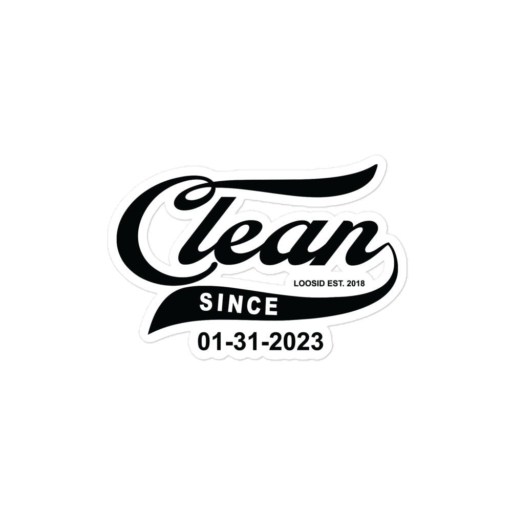 Clean Since Sticker W sober Date Sober Sticker graphic detail (view 4)
