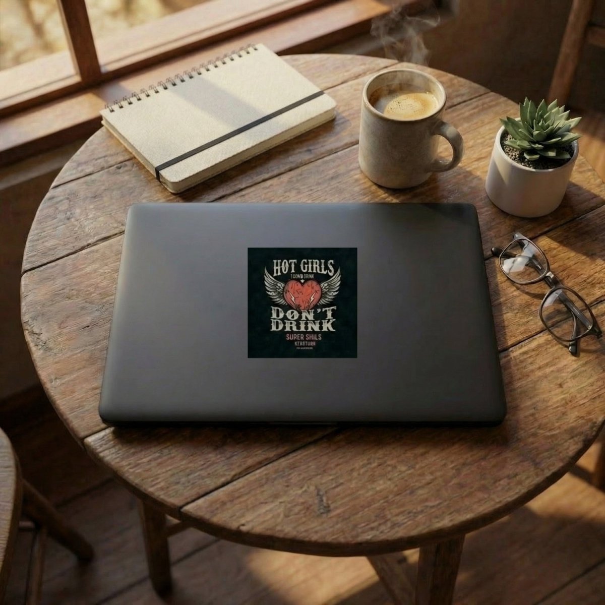 Hot Girls Don't Drink Sober Sticker lifestyle view (view 5)