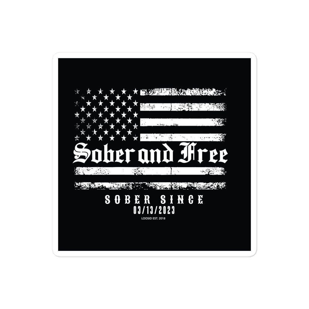 Sober and Free Stickers Sober Sticker side view (view 6)