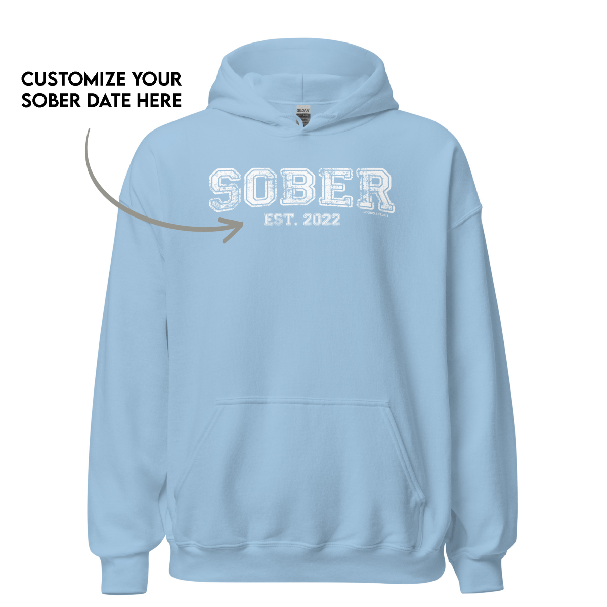 Women's Sober Est. Hoodie w/ Personalized Sobriety Year Hoodie