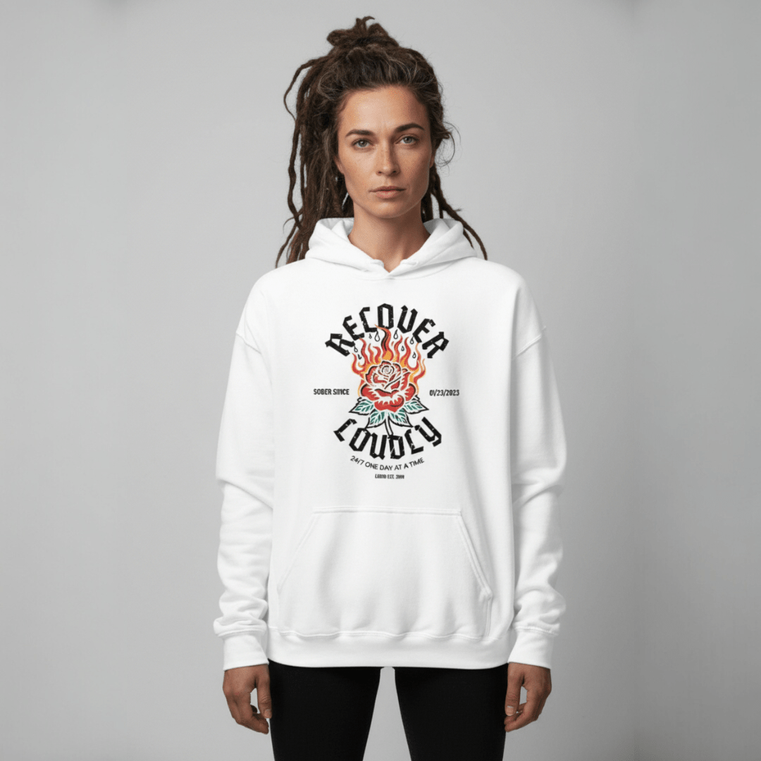Recovery Hoodie | Recover Loudly Custom Sobriety Date Unisex Hoodie
