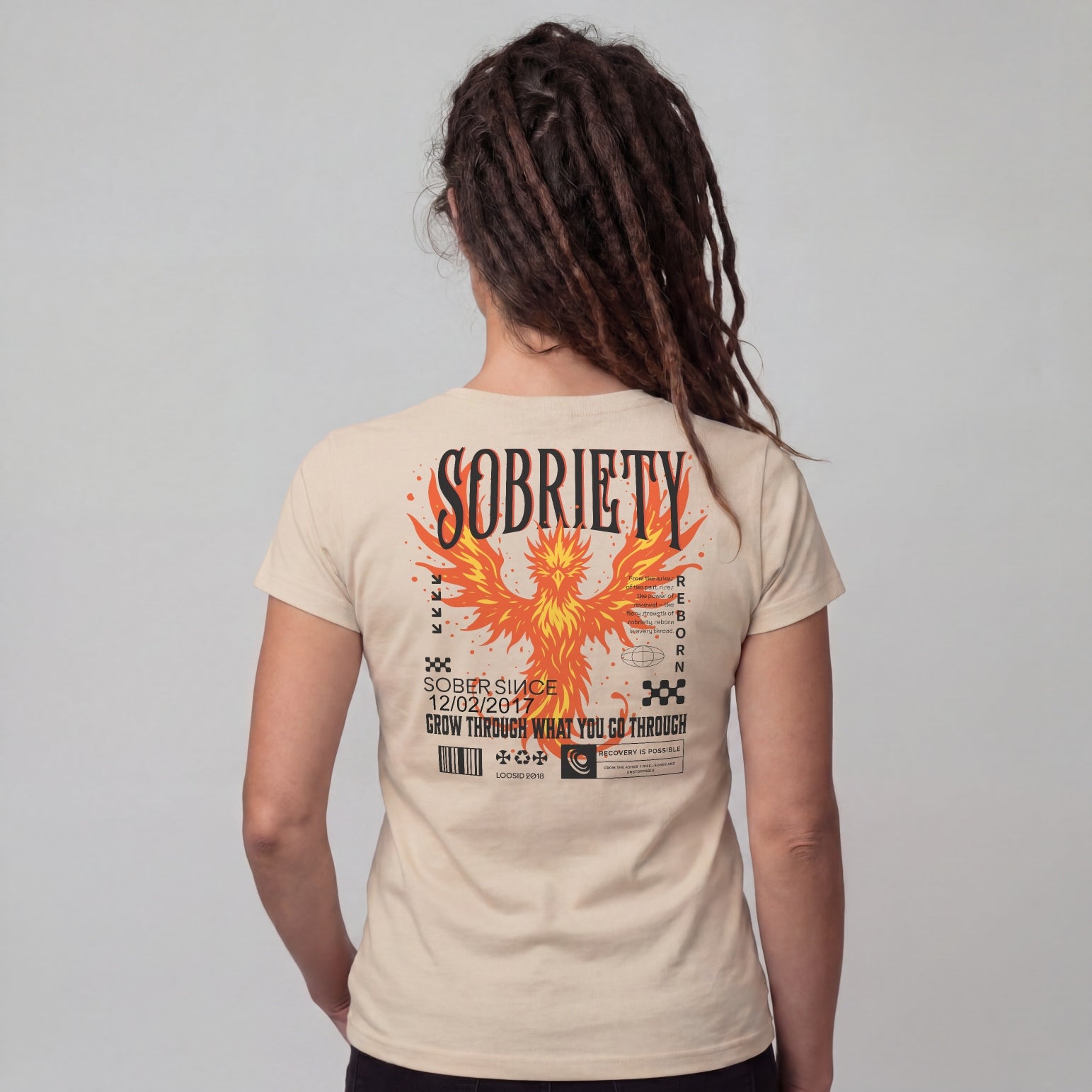 Phoenix Reborn Recovery Limited-Edition Women's T-Shirt with Sobriety Date