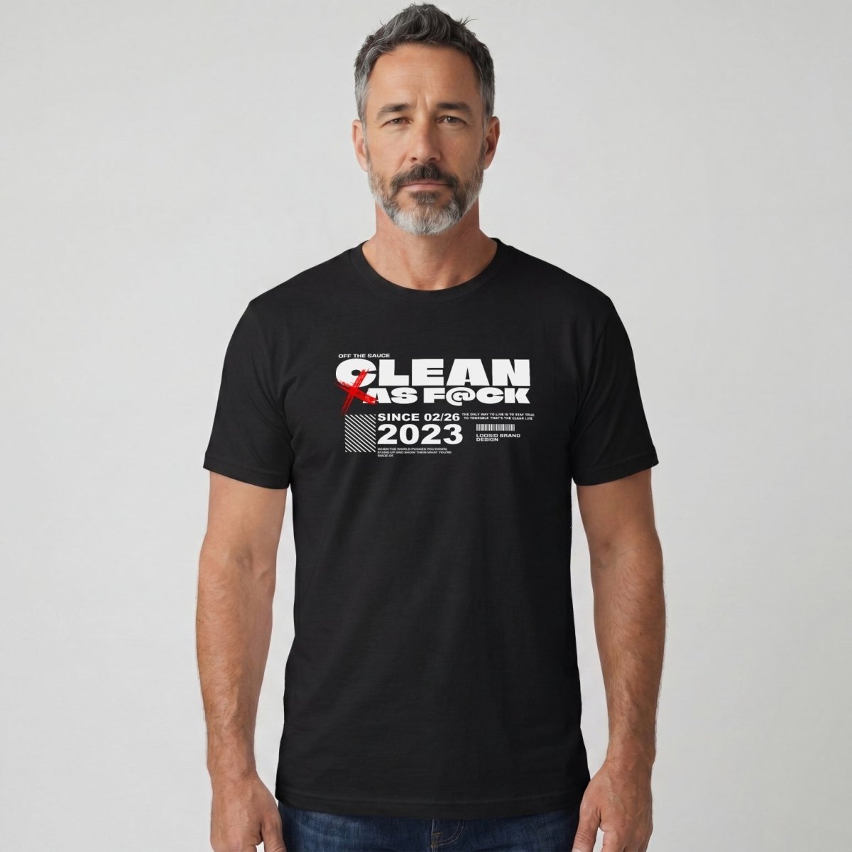 Clean As F*ck Since Sober T-Shirt | Personalized Recovery Year Men's Sobriety Tee