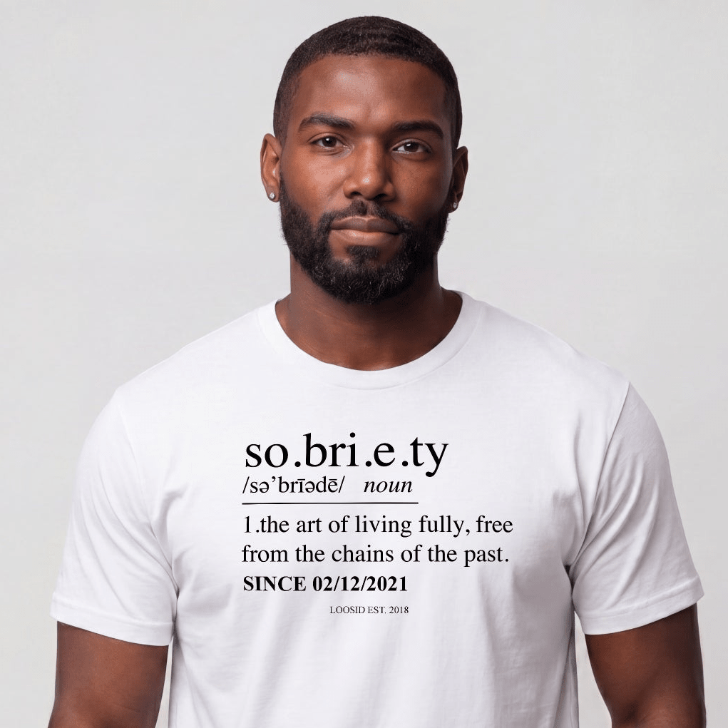 Sober T Shirt | Sobriety Definition Men's Graphic Tee for Recovery