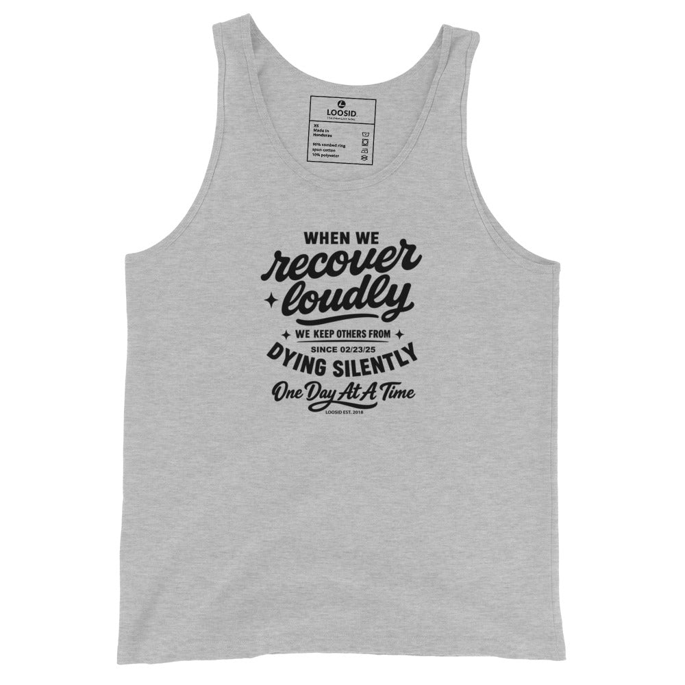 When We Recover Loudly Sober Tank Top back view (view 17)