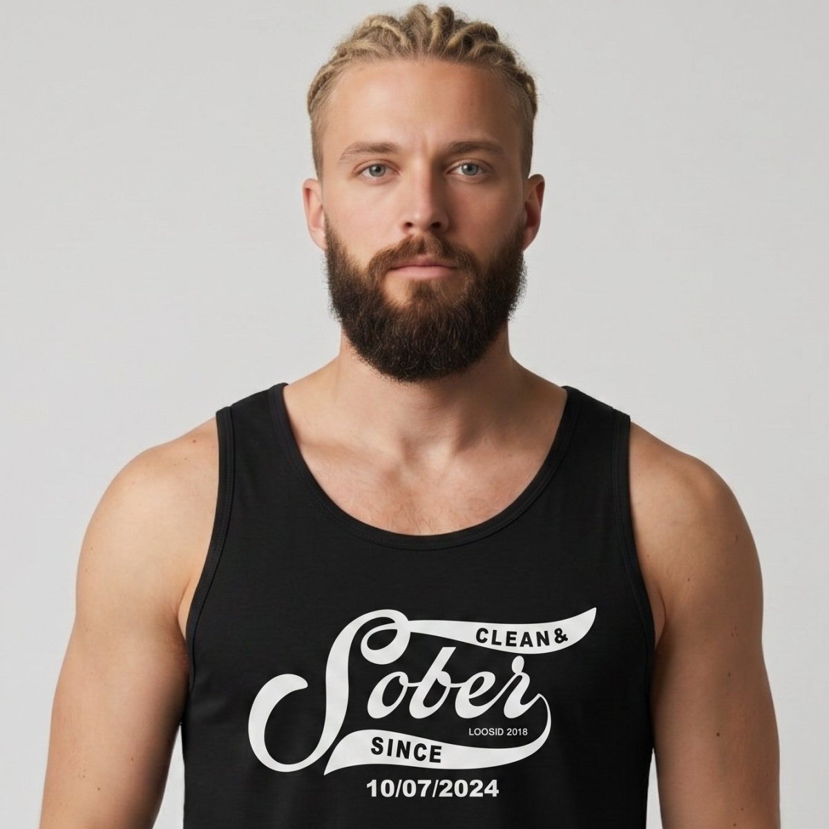 Sober Since Men's Tank Top with custom Sobriety Date