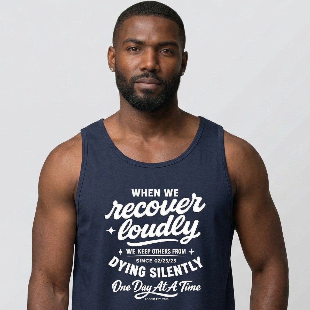 When We Recover Loudly Sober Tank Top close-up view (view 12)