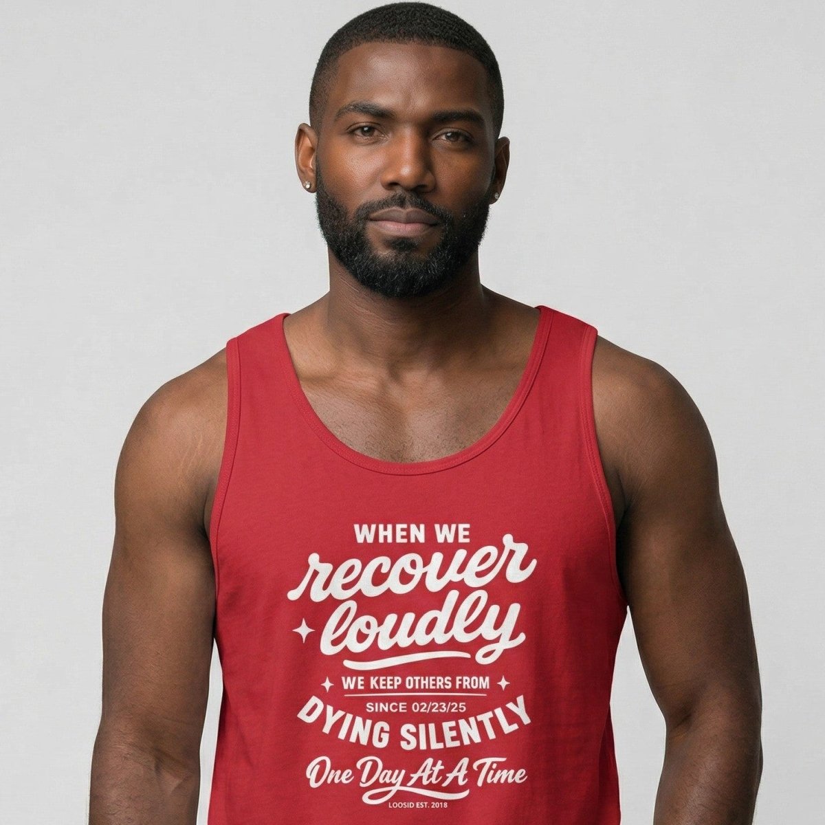 When We Recover Loudly Sober Tank Top lifestyle view (view 15)