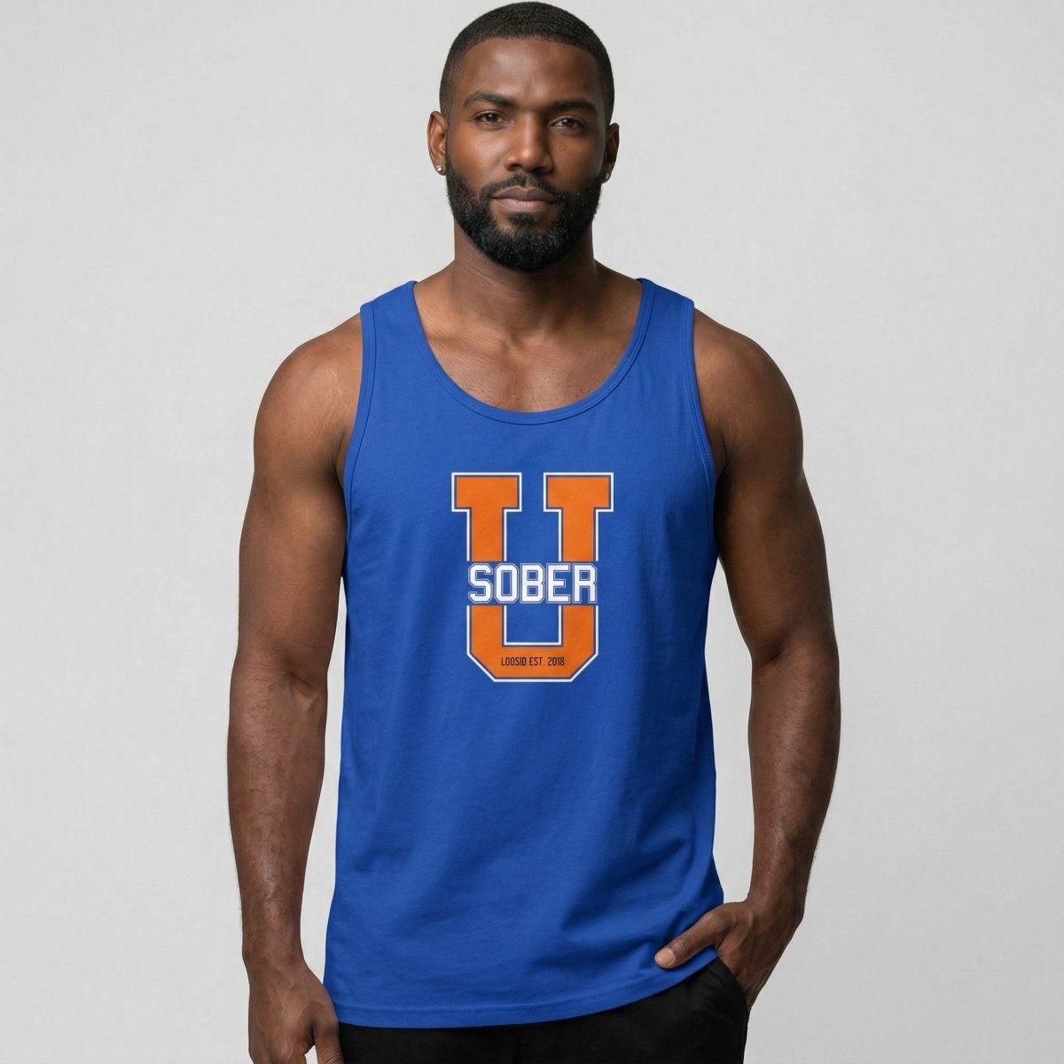Big U Sober Sober Tank Top product photo (view 10)