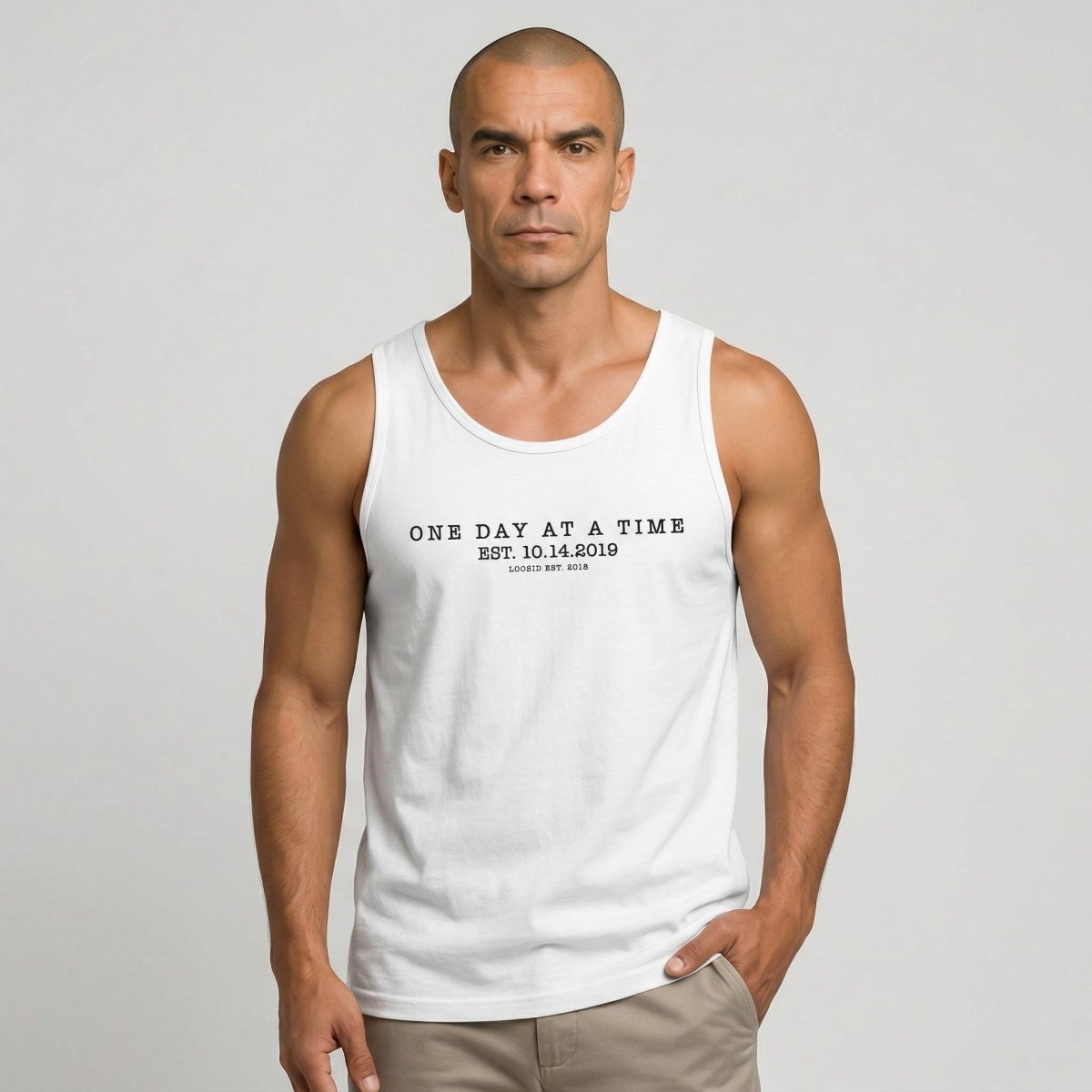 One Day At a Time Sober Tank Top fit detail (view 19)