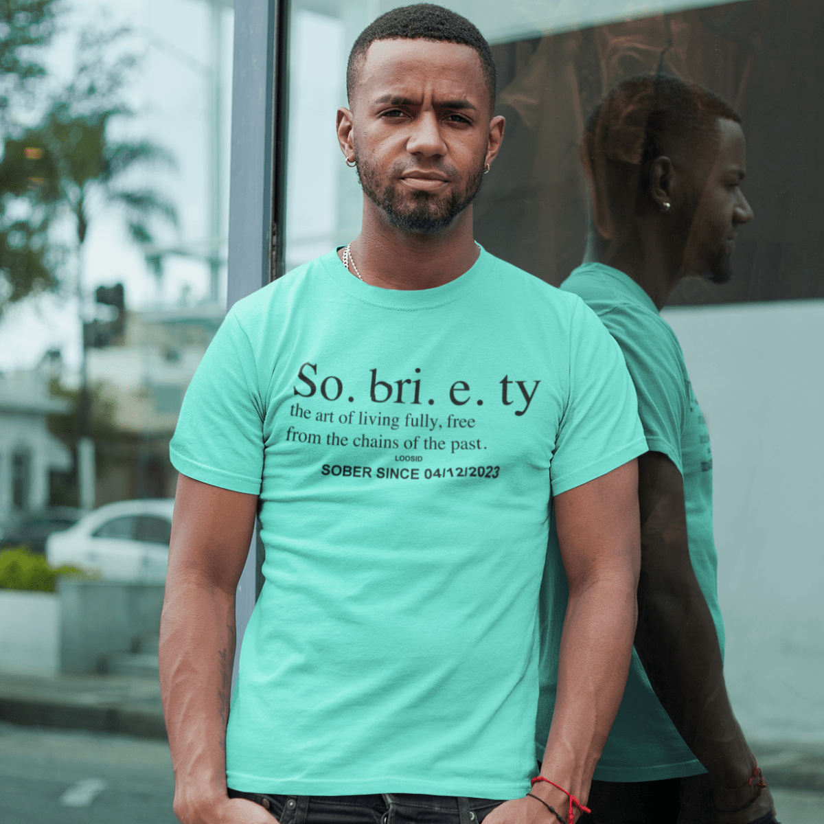 Sobriety Definition Men's T-Shirt w/Personalize Sober Date