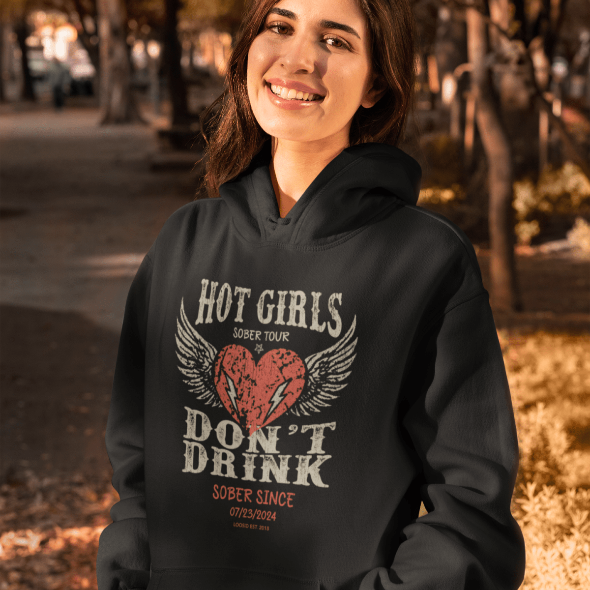 Recovery Hoodie with custom sobriety date design