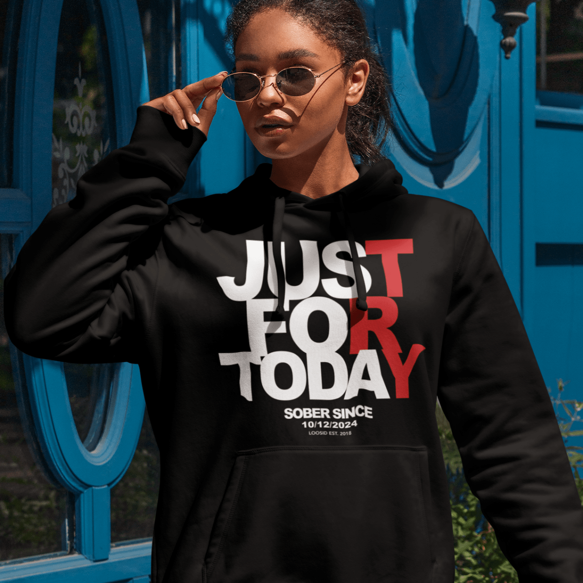 Recovery Hoodie with custom sobriety date design