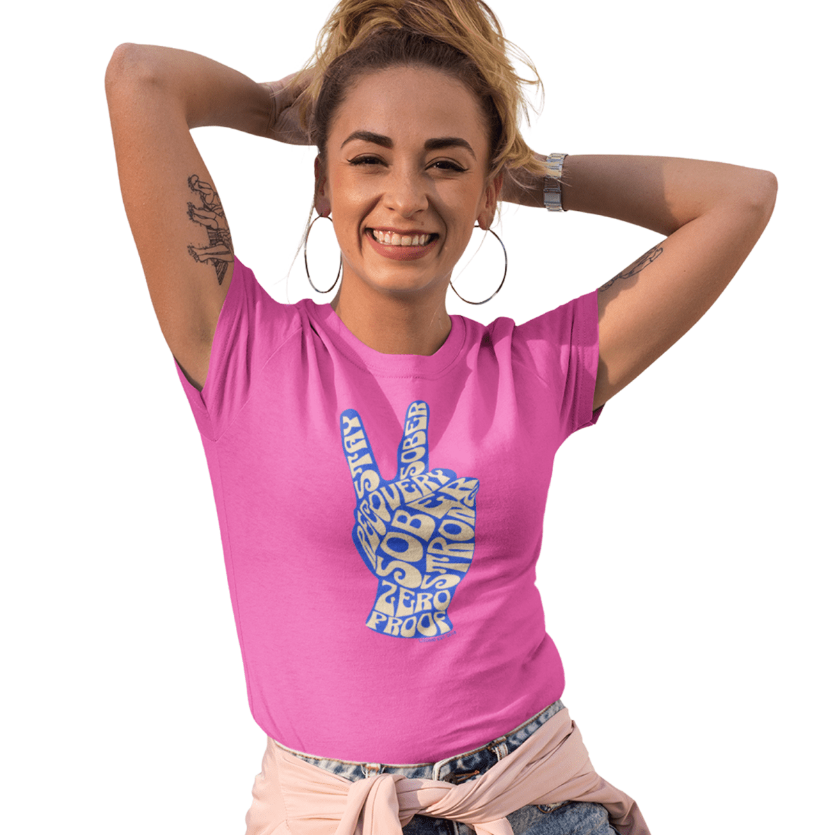 Peace & Sober Sober T Shirt close-up view (view 2)