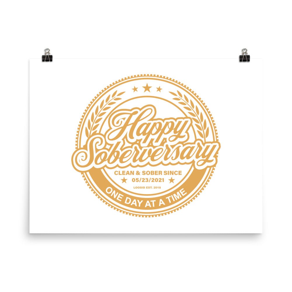 Happy Soberversary Shield White Paper Sobriety Art graphic detail (view 4)
