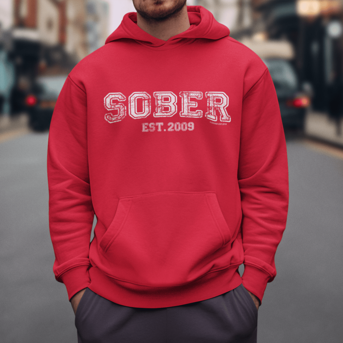 Men's Sober Est. Hoodie w/ Personalized Sobriety Year