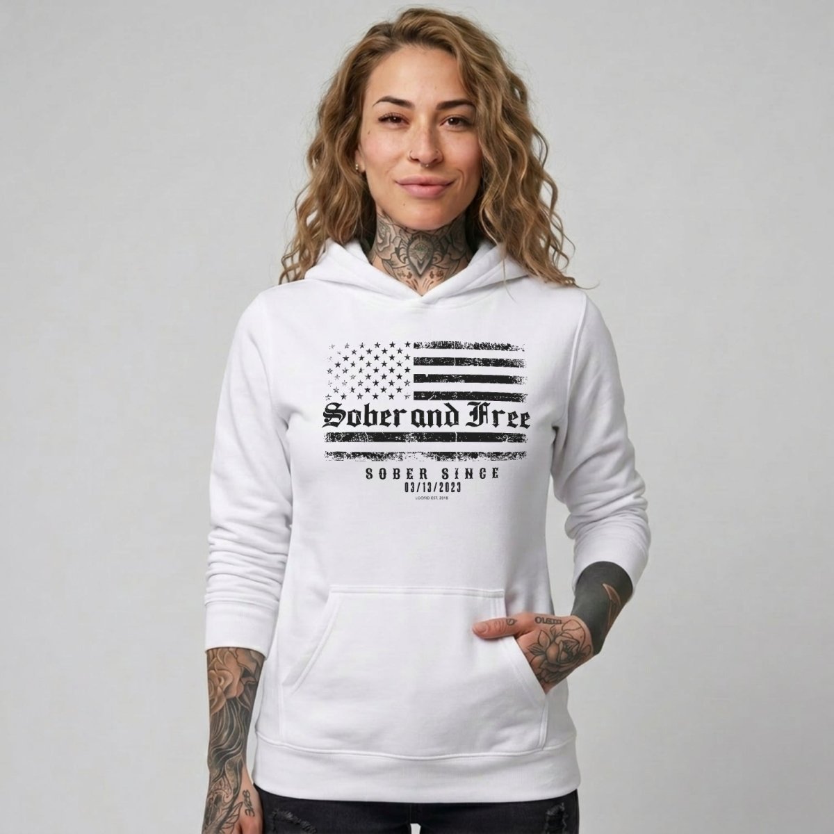 Recovery Hoodie | Sober and Free Custom Sobriety Date