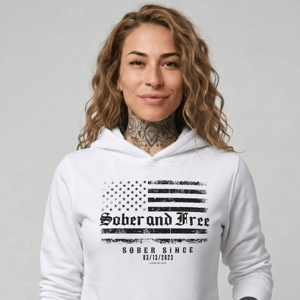 Recovery Hoodie | Sober and Free Custom Sobriety Date