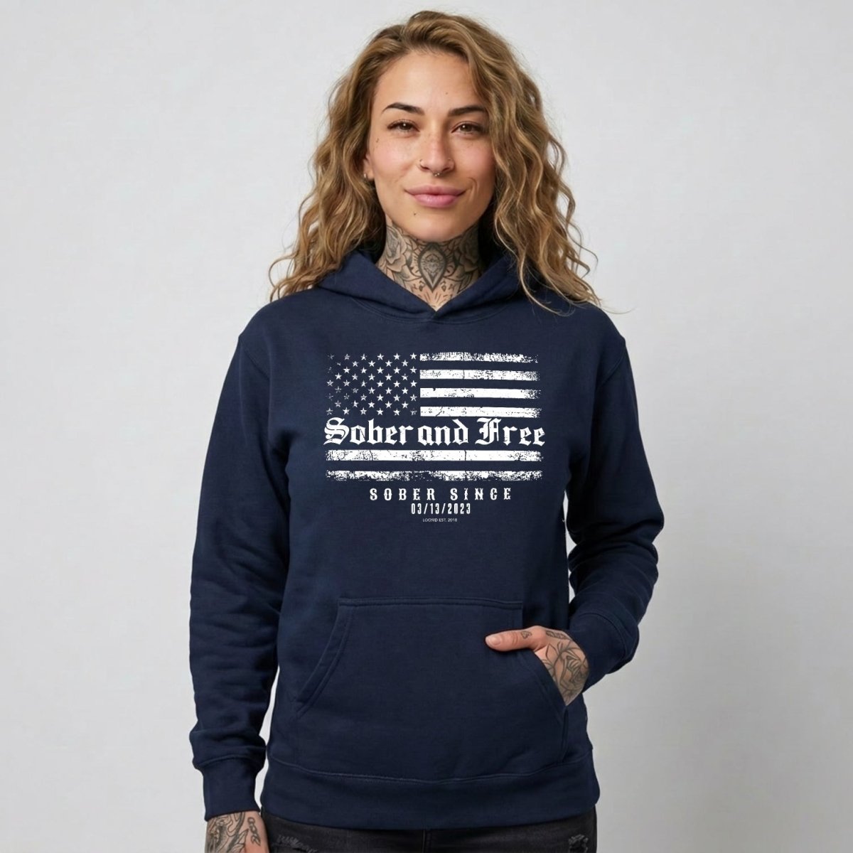 Recovery Hoodie | Sober and Free Custom Sobriety Date