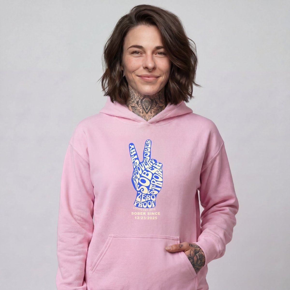 Peace & Sober Recovery Hoodie packaging detail (view 28)