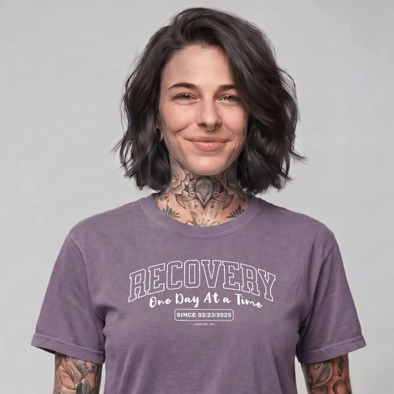 Sober T Shirt | Women's Recovery Looks Good On Me Garment-Dyed