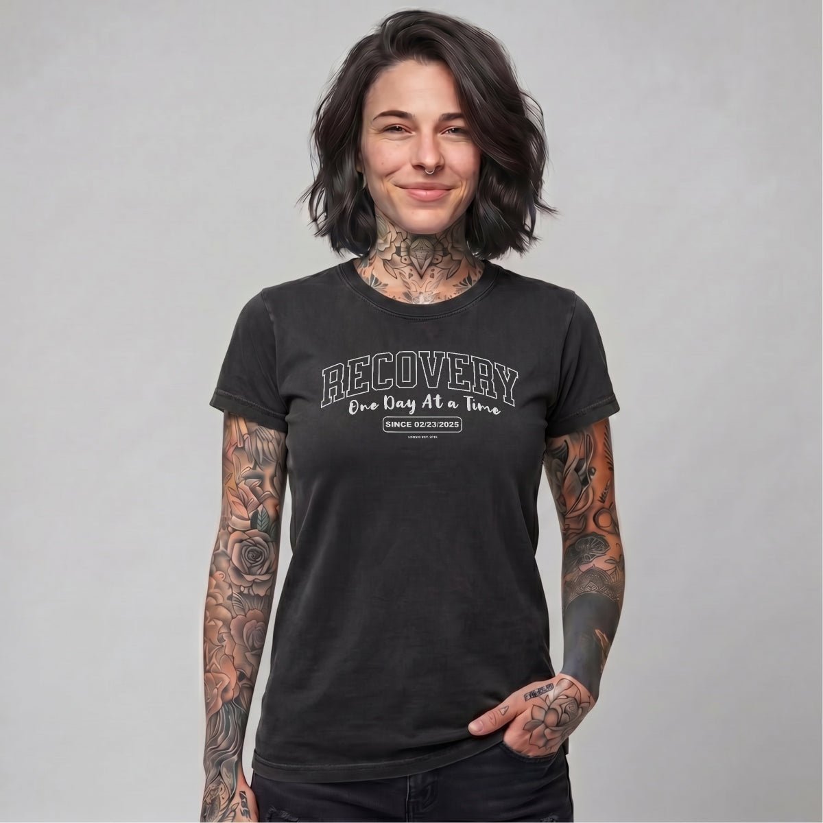Sober T Shirt | Women's Recovery Looks Good On Me Garment-Dyed