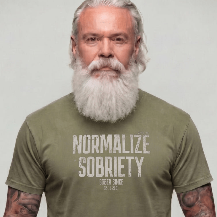 Sober T Shirt | Men's Washed Normalize Sobriety Garment-Dyed Tee