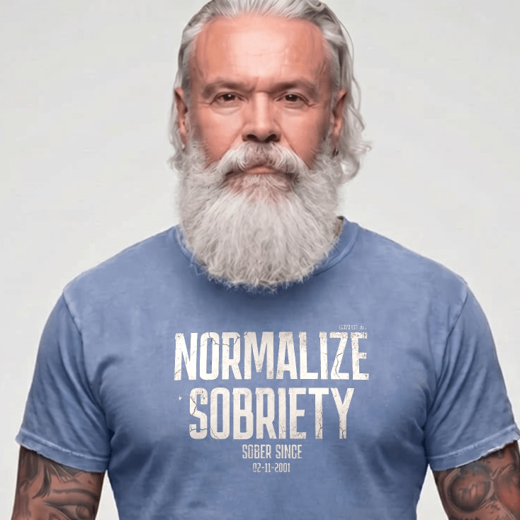 Sober T Shirt | Men's Washed Normalize Sobriety Garment-Dyed Tee