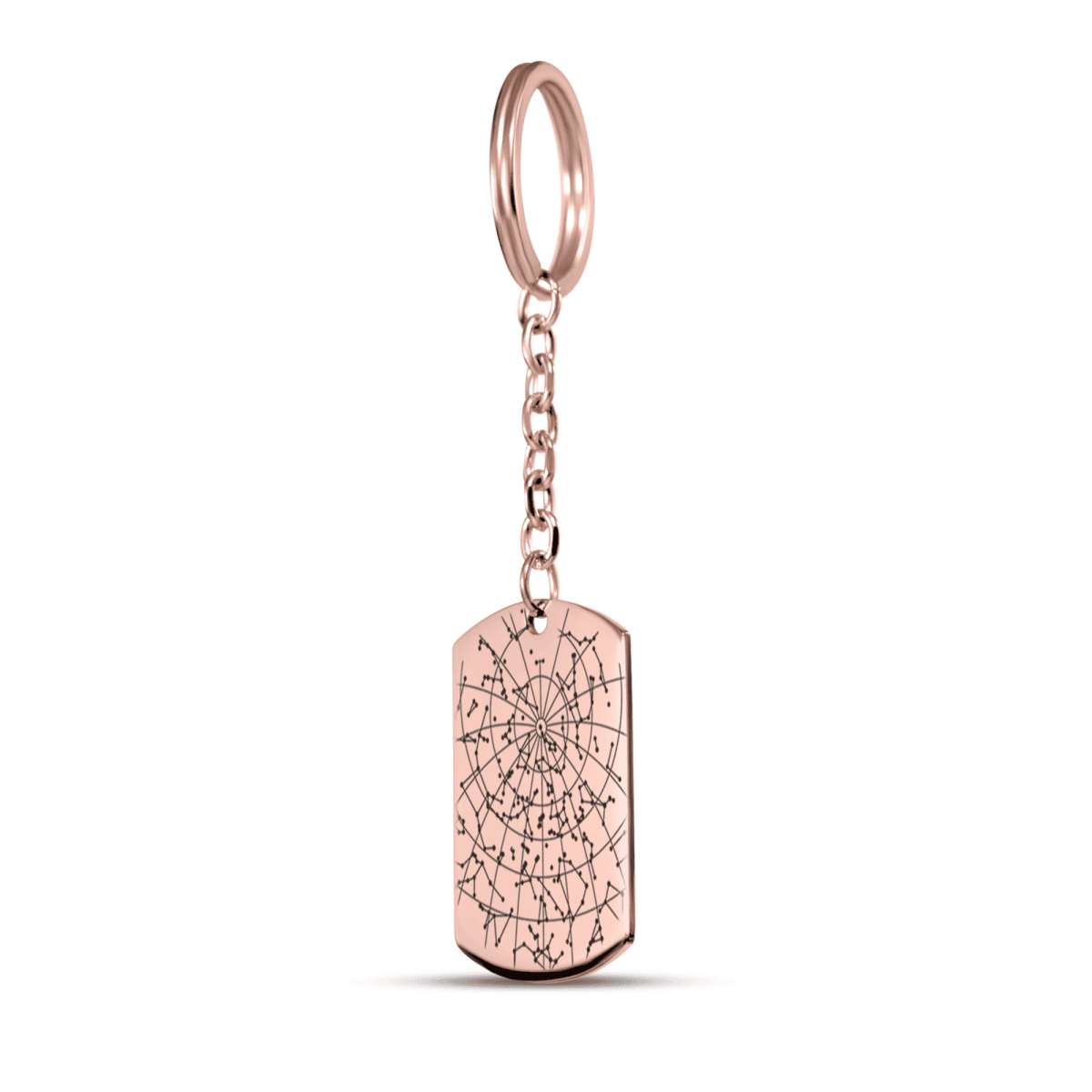 Sober Dog Tag Keychain —w/ Sober Date Custom Star Map