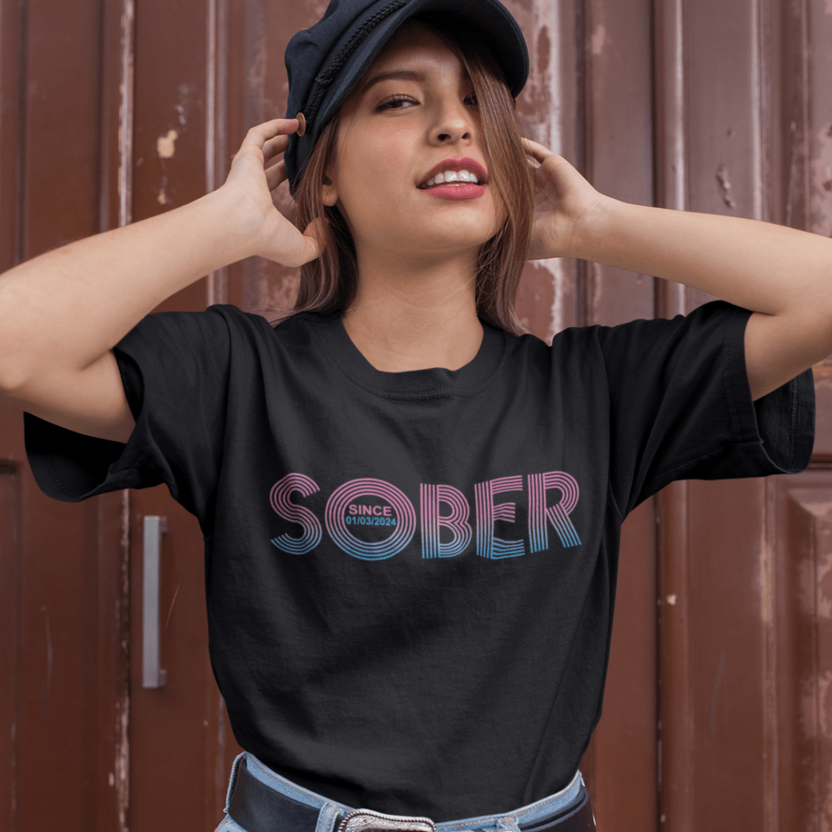 Retro Sobriety Date T-Shirt – Personalized Sober Date
