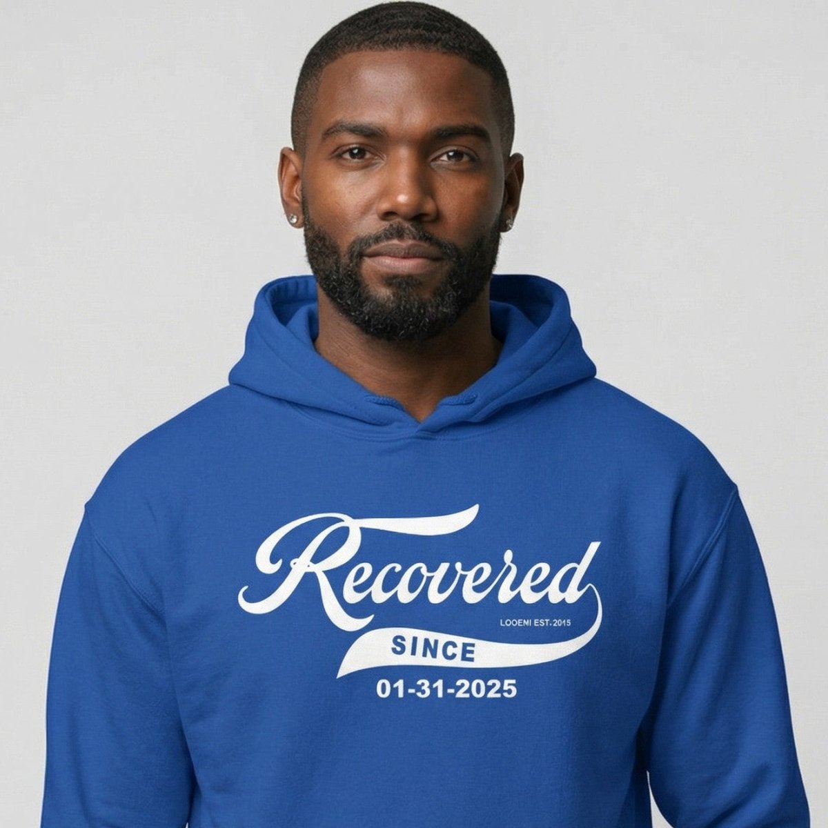 Men's Recovered Since Hoodie w/ Personalized Recovered Date