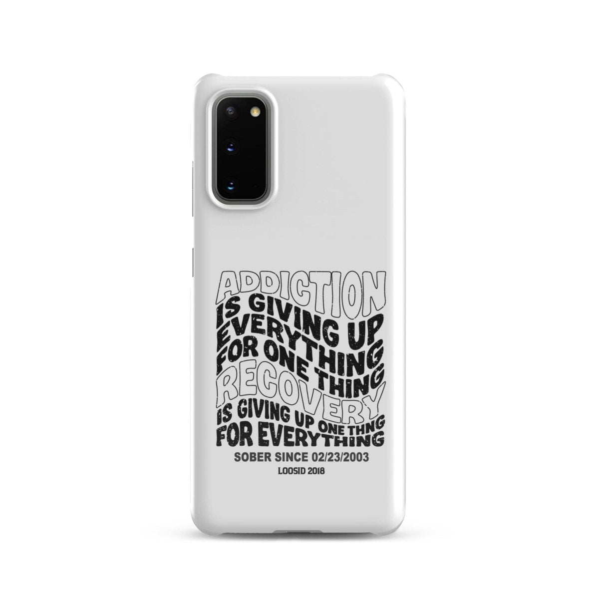 Addiction Is Giving Up Snap Recovery Phone Case graphic detail (view 4)