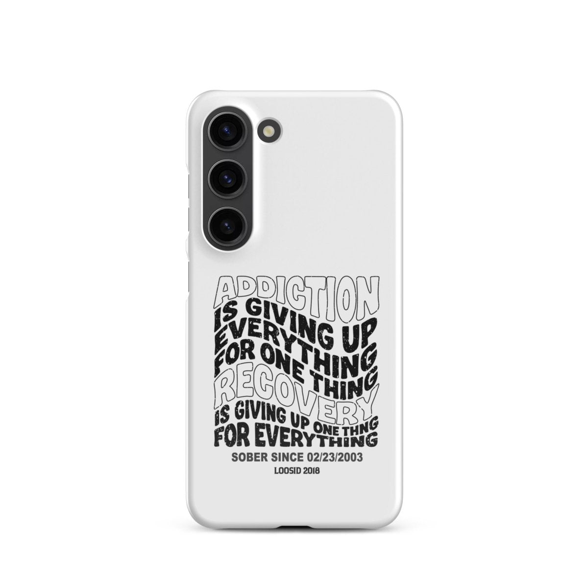 Addiction Is Giving Up Snap Recovery Phone Case lifestyle view (view 15)